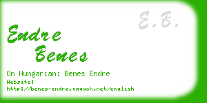 endre benes business card